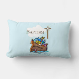 Cojín Lumbar Personalizable, Bautizo de Niño Ark de Noé
