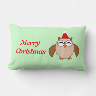 Cojín Lumbar Personalizable de búho de Navidades cortos Pillow