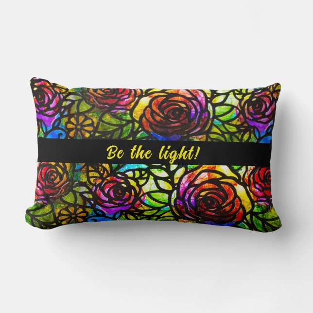 Cojín Lumbar personalizable de vidrio falso manchado, reversibl (Anverso)