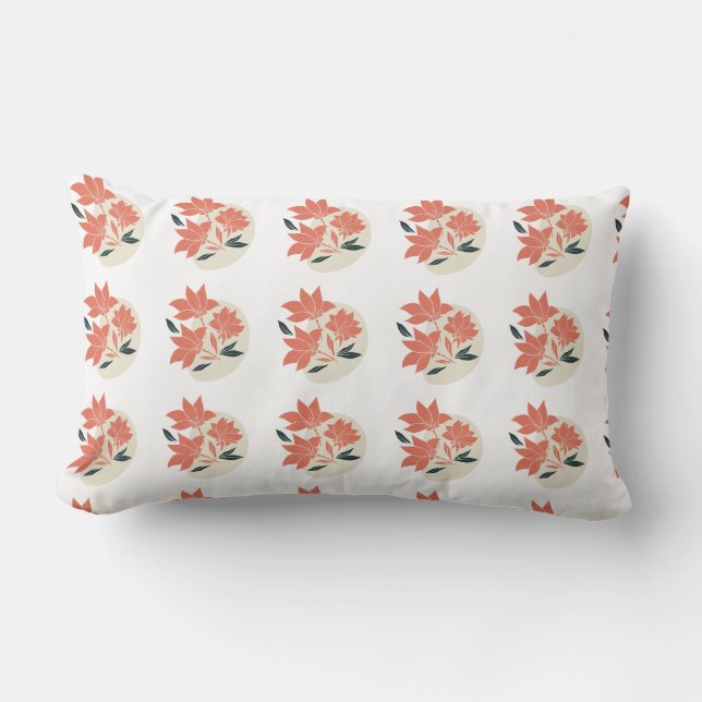 Cojín Lumbar Personalizable Flor Botánica Art Decorativo (Anverso)
