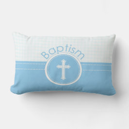 Cojín Lumbar Personalizable, Niño Azul Hijo de Dios Bautizo