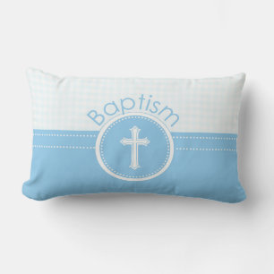 Cojín Lumbar Personalizable, Niño Azul Hijo de Dios Bautizo