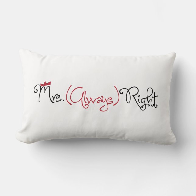 Cojín Lumbar Personalizada Sra. Lumbar Pillow siempre derecha (Anverso)