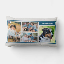Cojín Lumbar Personalizado 4 Collage de fotos familiar simple