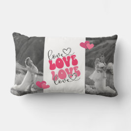 Cojín Lumbar Personalizado blanco y negro El día de San Valentí