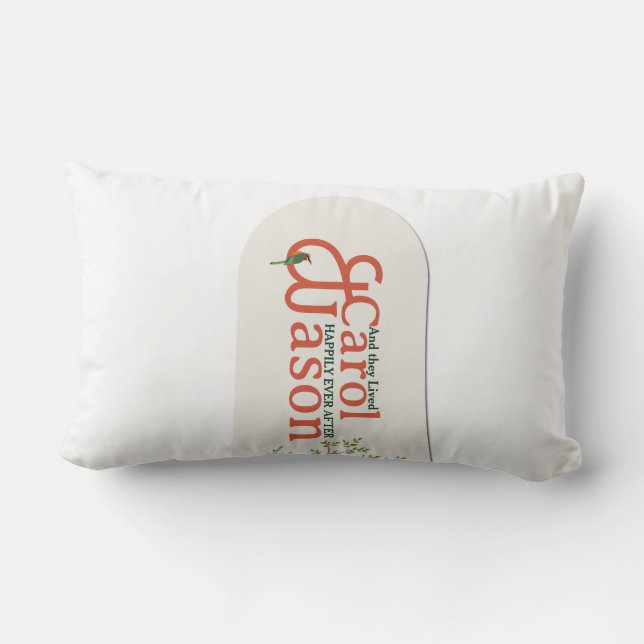 Cojín Lumbar Personalizado Boda botánico (Reverso )