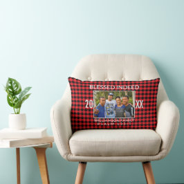 Cojín Lumbar Personalizado Buffalo Plaid Familia Navidades Cris