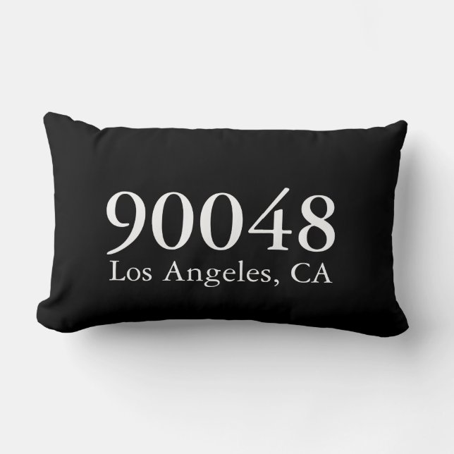 Cojín Lumbar Personalizado Código postal Ciudad Estado Blanco N (Anverso)