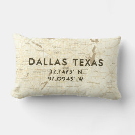 Cojín Lumbar Personalizado coordina mapa de la ciudad | Beige