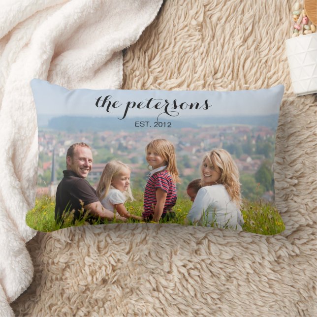 Cojín Lumbar Personalizado Cute Beautiful Smitiful Family Photo (Manta)