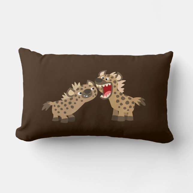 Cojín Lumbar Personalizado Cute Big Teethed Hyenas Pillow (Anverso)