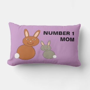 Cojín Lumbar Personalizado de conejitos de Día de la Madre núme