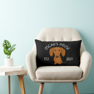 Cojín Lumbar Personalizado de Dachshund Cute Personalizado