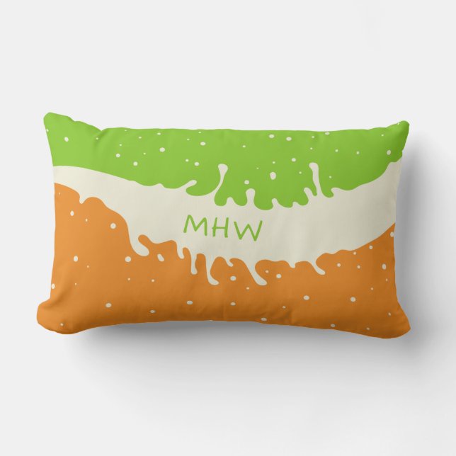 Cojín Lumbar Personalizado de espoleta de verano monograma almo (Anverso)