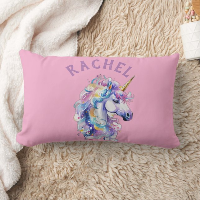 Cojín Lumbar Personalizado de guardería de unicornio (Manta)