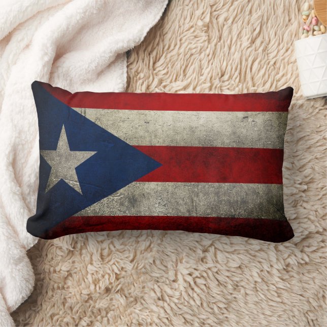 Cojín Lumbar Personalizado de la bandera de Puerto Rico (Manta)