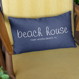 Cojín Lumbar Personalizado de la Casa de Playa Náutica de veran