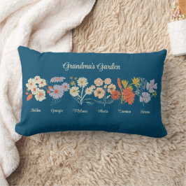 Cojín Lumbar Personalizado del jardín de flores de la abuela 6