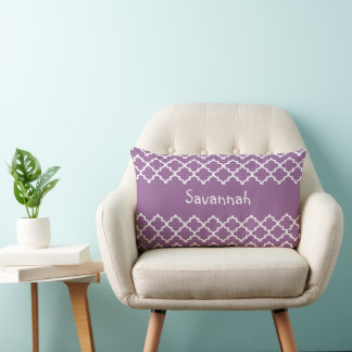 Cojín Lumbar Personalizado Elige Color Zigzag Cute Font