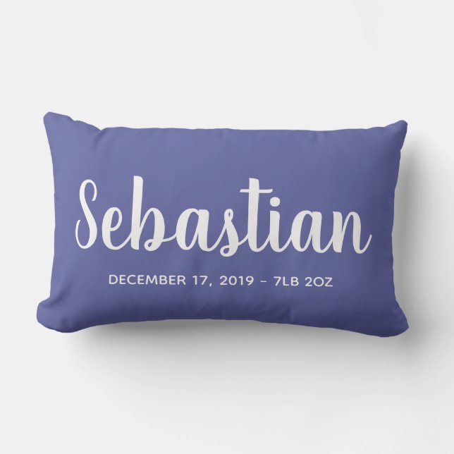 Cojín Lumbar Personalizado | Estadísticas de natalidad de Baby  (Anverso)