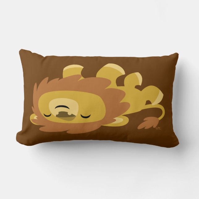 Cojín Lumbar Personalizado lindo Lazy Lion Pillow (Anverso)