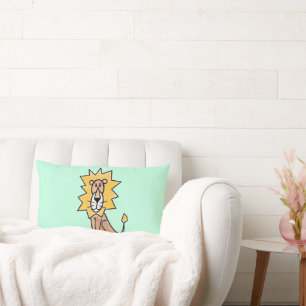 Cojín Lumbar personalizado lindo león niños retro safari jungla