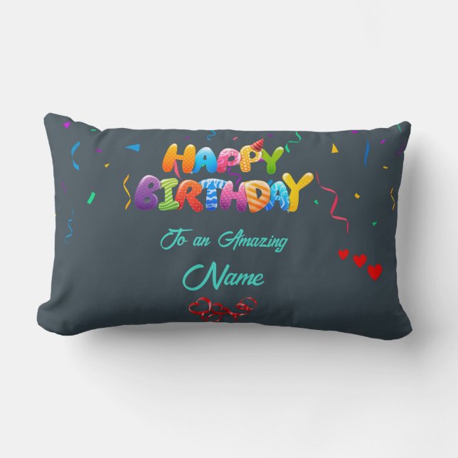 Cojín Lumbar Personalizado Lumbar Pillow - Perfecto regalo de c (Anverso)
