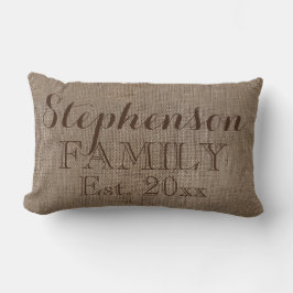 Cojín Lumbar Personalizado Nombre familiar personalizado Burlap