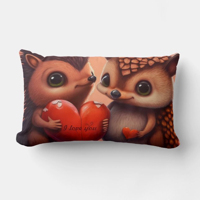 Cojín Lumbar Personalizado personalizado de San Valentín (Anverso)