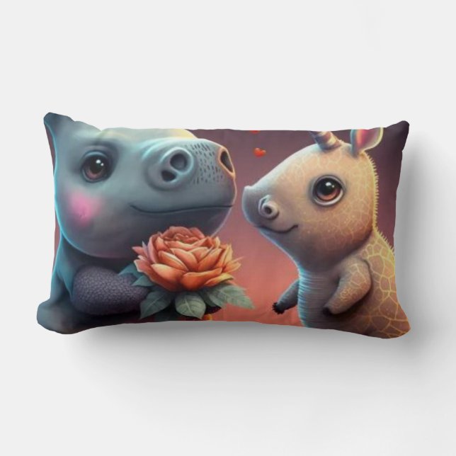 Cojín Lumbar Personalizado personalizado de San Valentín (Anverso)