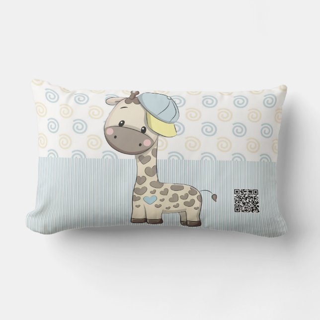 Cojín Lumbar Personalizado personalizado Niño Niño Girafa Acent (Anverso)