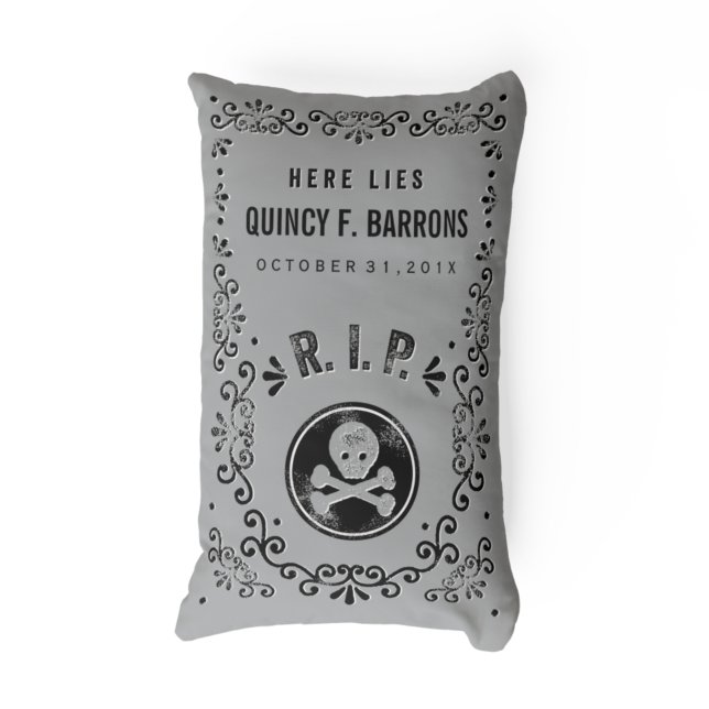 Cojín Lumbar Personalizado QEPD Halloween Tombstone (Subido por el creador)
