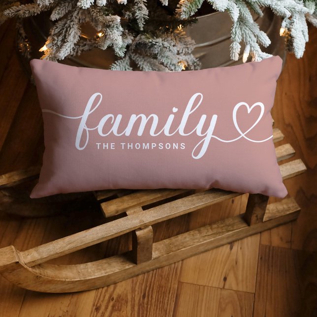 Cojín Lumbar Personalizado Rosa duro guión de amor familiar Mon (Subido por el creador)
