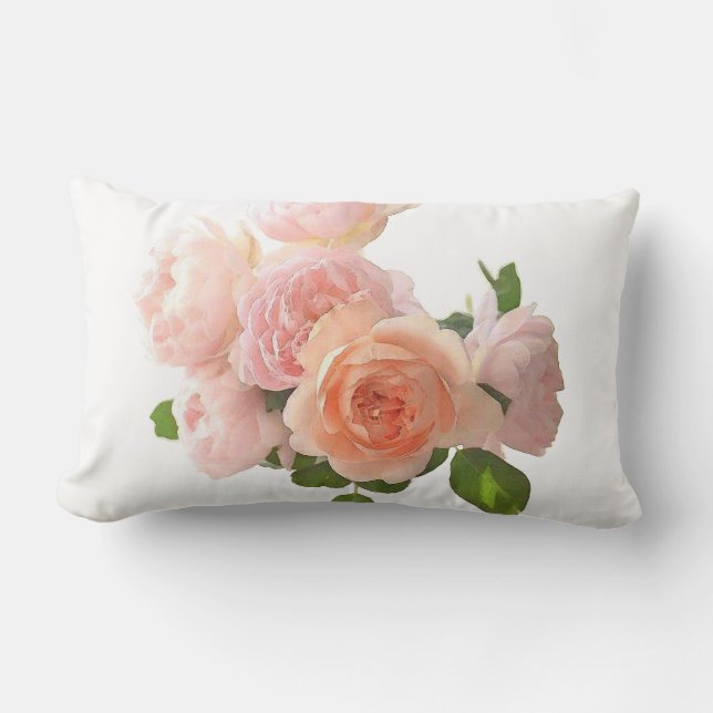 Cojín Lumbar Personalizado Rosas de moda moderna plantilla eleg (Anverso)