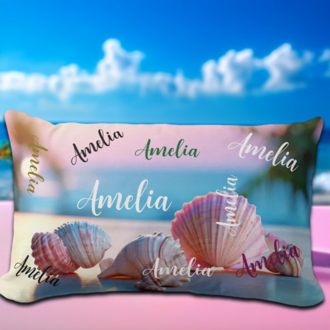 Cojín Lumbar Personalizado Summer Beach Elegant (Subido por el creador)