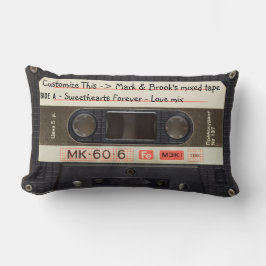 Cojín Lumbar Personalizado Textos / Retro Love Music Cassette M