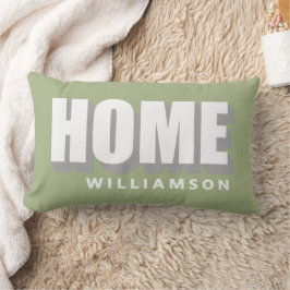 Cojín Lumbar Personalizado Verde Pastel Blanco Hogar Minimalist