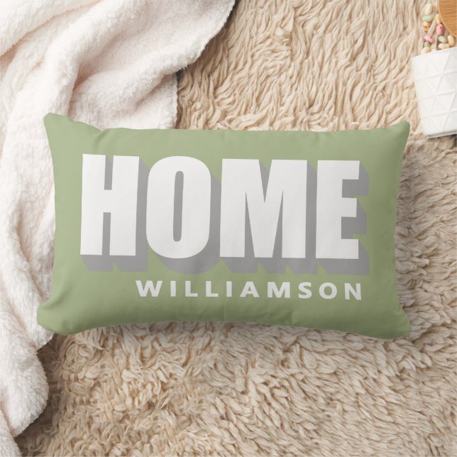 Cojín Lumbar Personalizado Verde Pastel Blanco Hogar Minimalist (Manta)