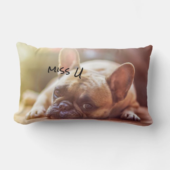 Cojín Lumbar Personalizar Cute Doggy (Anverso)