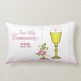 Cojín Lumbar Personalizar el nombre del Chica Pink First Holy C