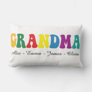 Cojín Lumbar Personalized Grandma Gift with Grandkids’ Names