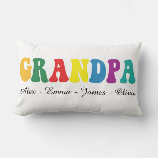 Cojín Lumbar Personalized Grandpa Gift with Grandkids’ Names