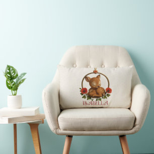 Cojín Lumbar Personalized Lumbar Baby Pillow – Woodland Fawn