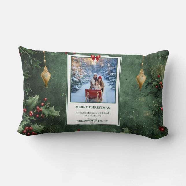 Cojín Lumbar Personalized Photo Christmas Pillow (Reverso )