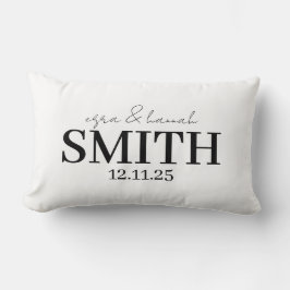 Cojín Lumbar Personalized Wedding Pillow, Last Name & Date