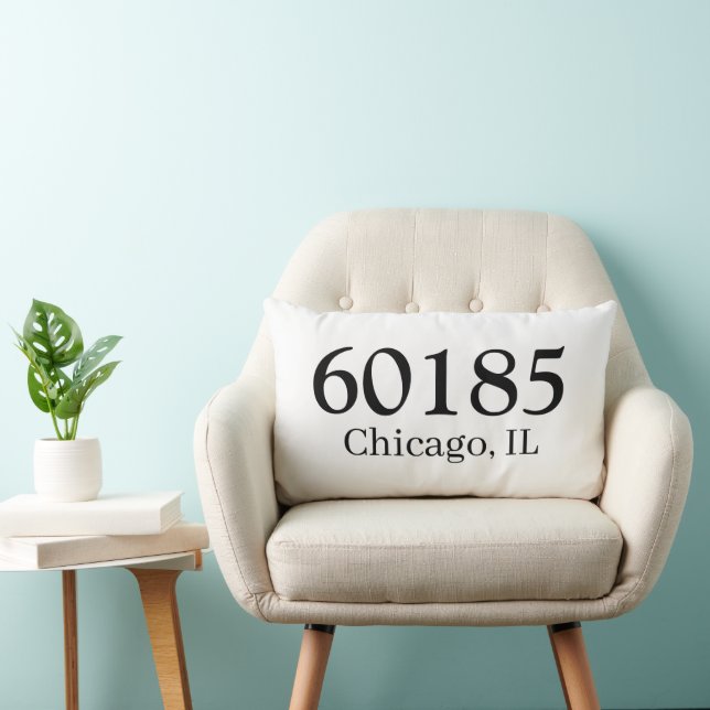 Cojín Lumbar Personalized Zip Code housewarming present         (Silla)