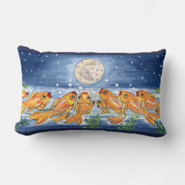 Cojín Lumbar Pescado pez dorado Moon Night Time Designer Pillow
