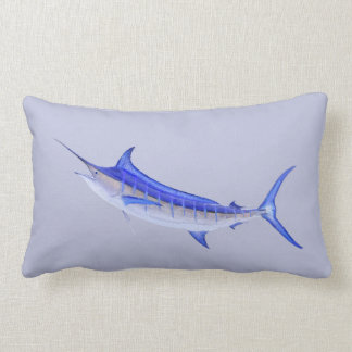 Cojín Lumbar Pescados de la aguja azul en gris