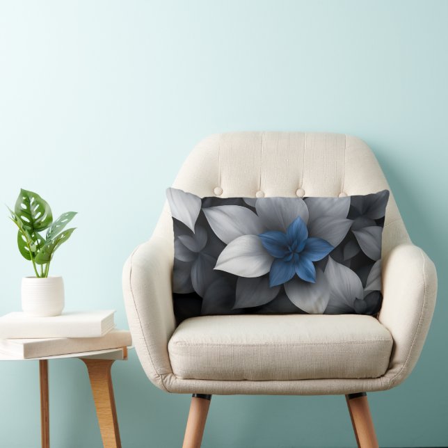 Cojín Lumbar Pétalos de serenidad azul (Silla)