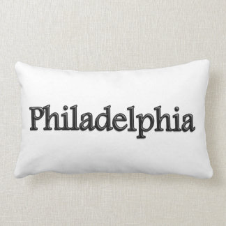 Cojín Lumbar Philadelphia - letras grises - en blanco
